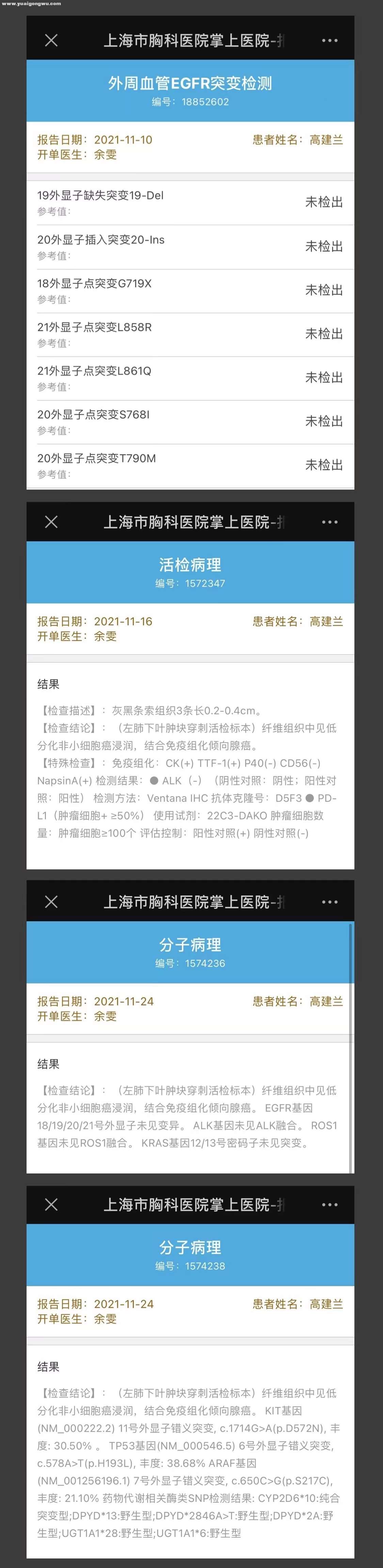 上海胸科2021.11月基因检测报告